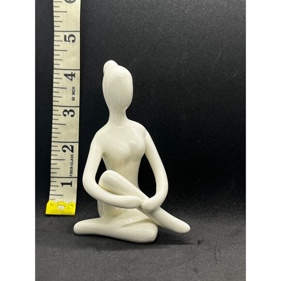 Abstract Ceramic Yoga Figurine - Picture 2 of 3